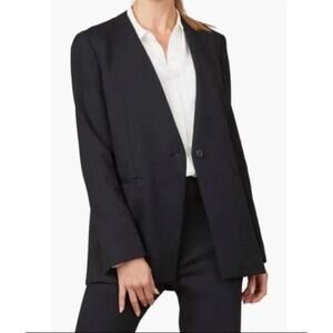 Spanx Blazer Women Medium Oversized Black Stretch Work Office Capsule Jacket